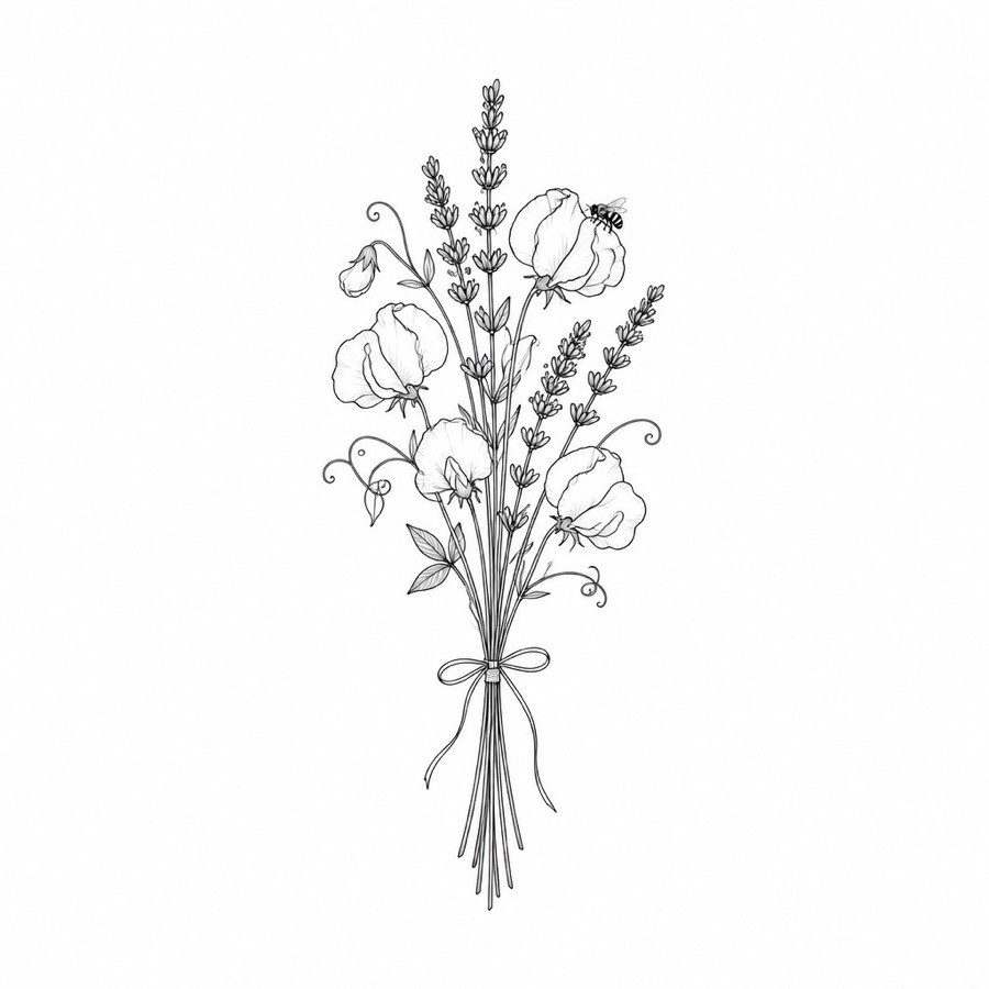 Le même bouquet en version fond blanc