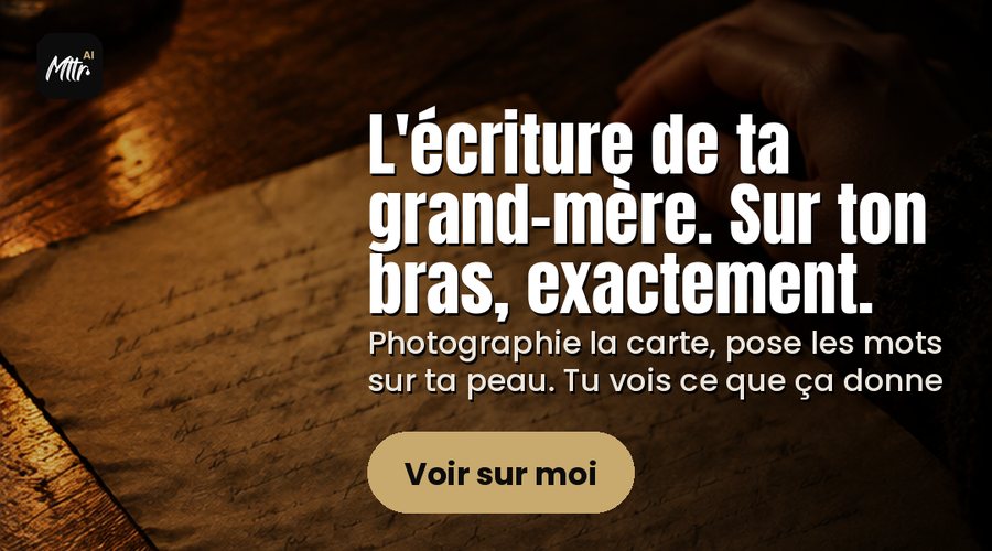 Mttr AI : vois ton tatouage sur toi avant de le faire
