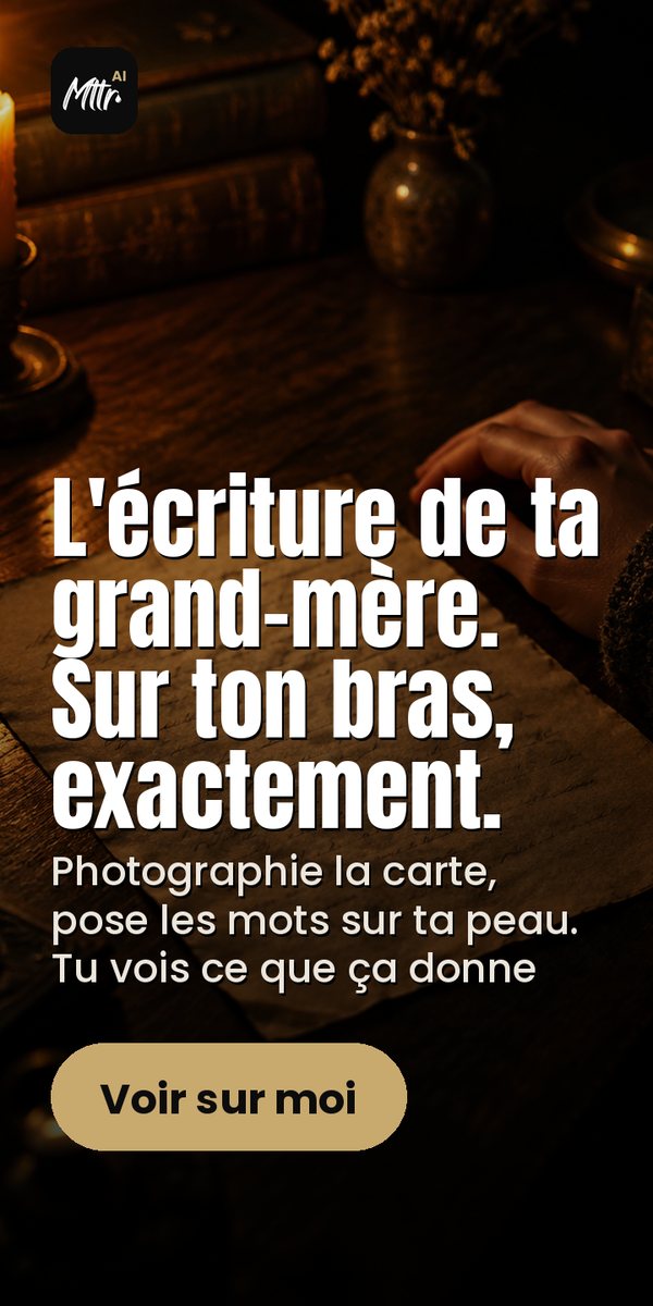 Mttr AI : vois ton tatouage sur toi avant de le faire