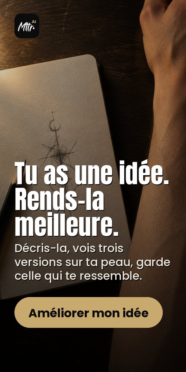 Mttr AI : vois ton tatouage sur toi avant de le faire